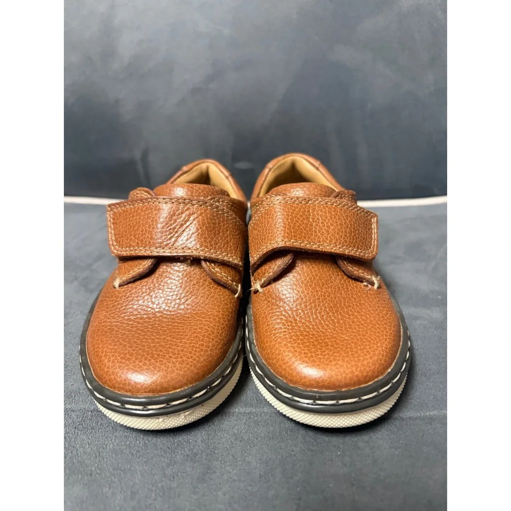 Johnston & Murphy Kids Tan Leather Hook and Loop Dress Shoes Size 5M loafers